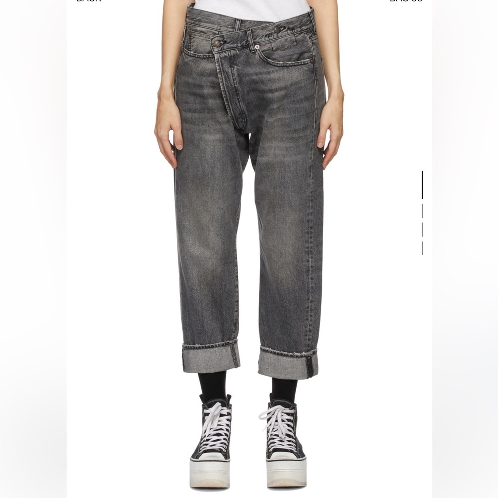 “R13 black crossover jean”